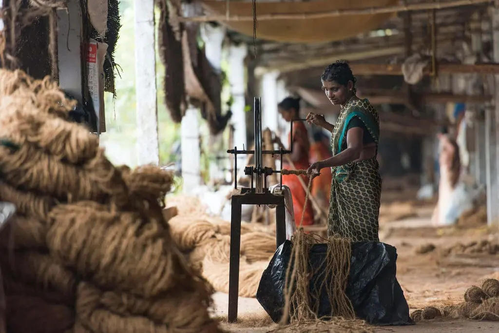 Coir making in Alleppey